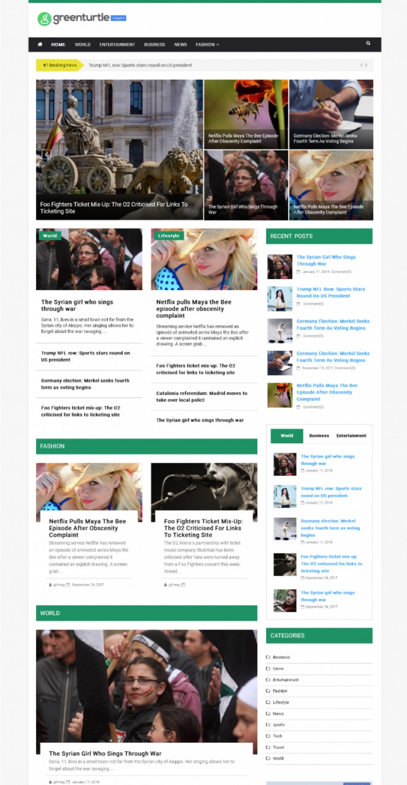 Greenturtle Mag — идеальный и гибкий шаблон для блога, новостного сайта и журнала
